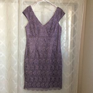 Nordstrom Patea Lavender Lace Shift Dress size 14